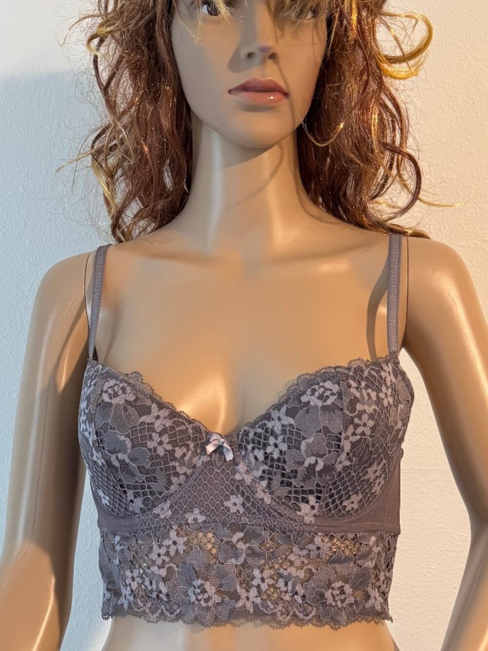 Adore Me Pacchi Contour Set of 2 Grey Demi Bra Size 34C Cheeky Panty M NWT